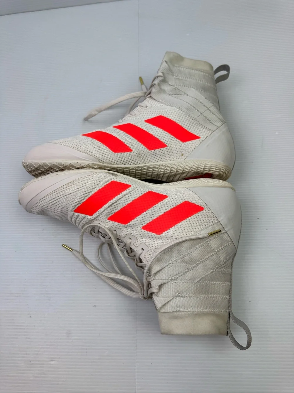 Adidas Speedex 18 Boxing Shoes Men's Sz 7.5 Off-White Solar Red FU8173 Athletic